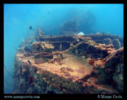 Twin Barges wreck in the Seychelles - Beau Vallon, Mahe.  by Margo Cavis 